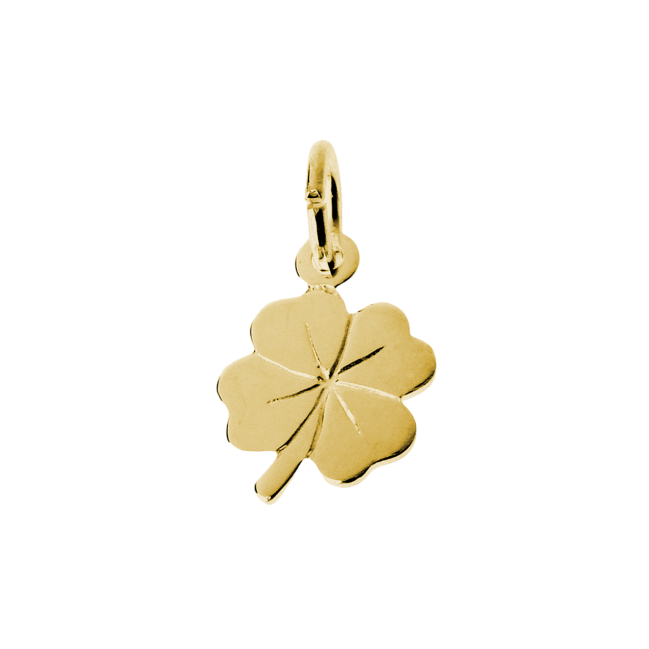Zilveren goldplated hanger klavertje vier voor dames