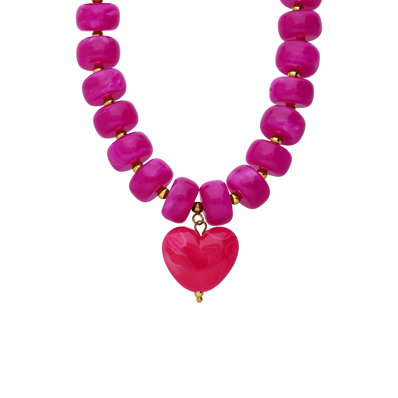 Stainless steel kralenketting met hanger hart voor dames