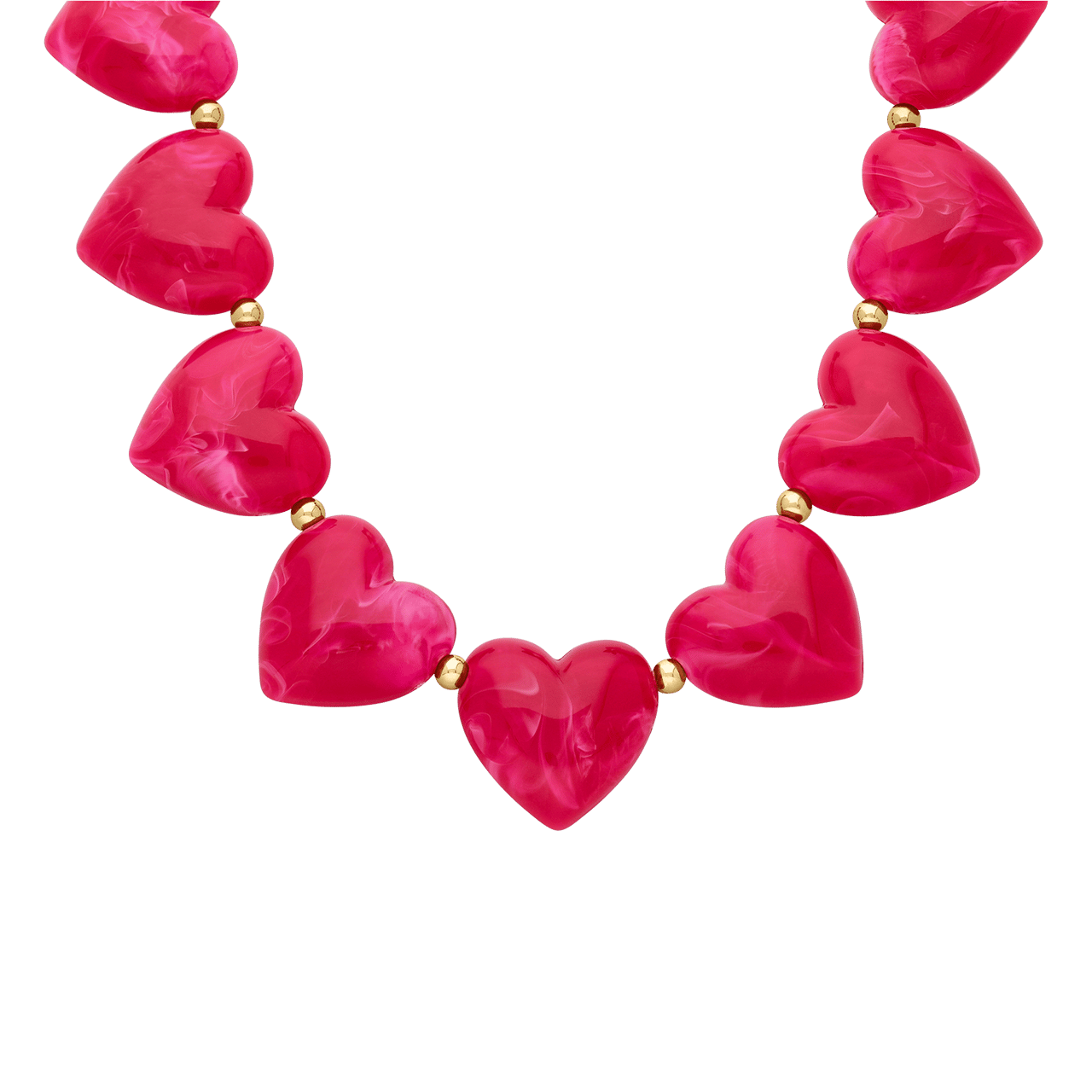 Stainless steel kralenketting hart voor dames