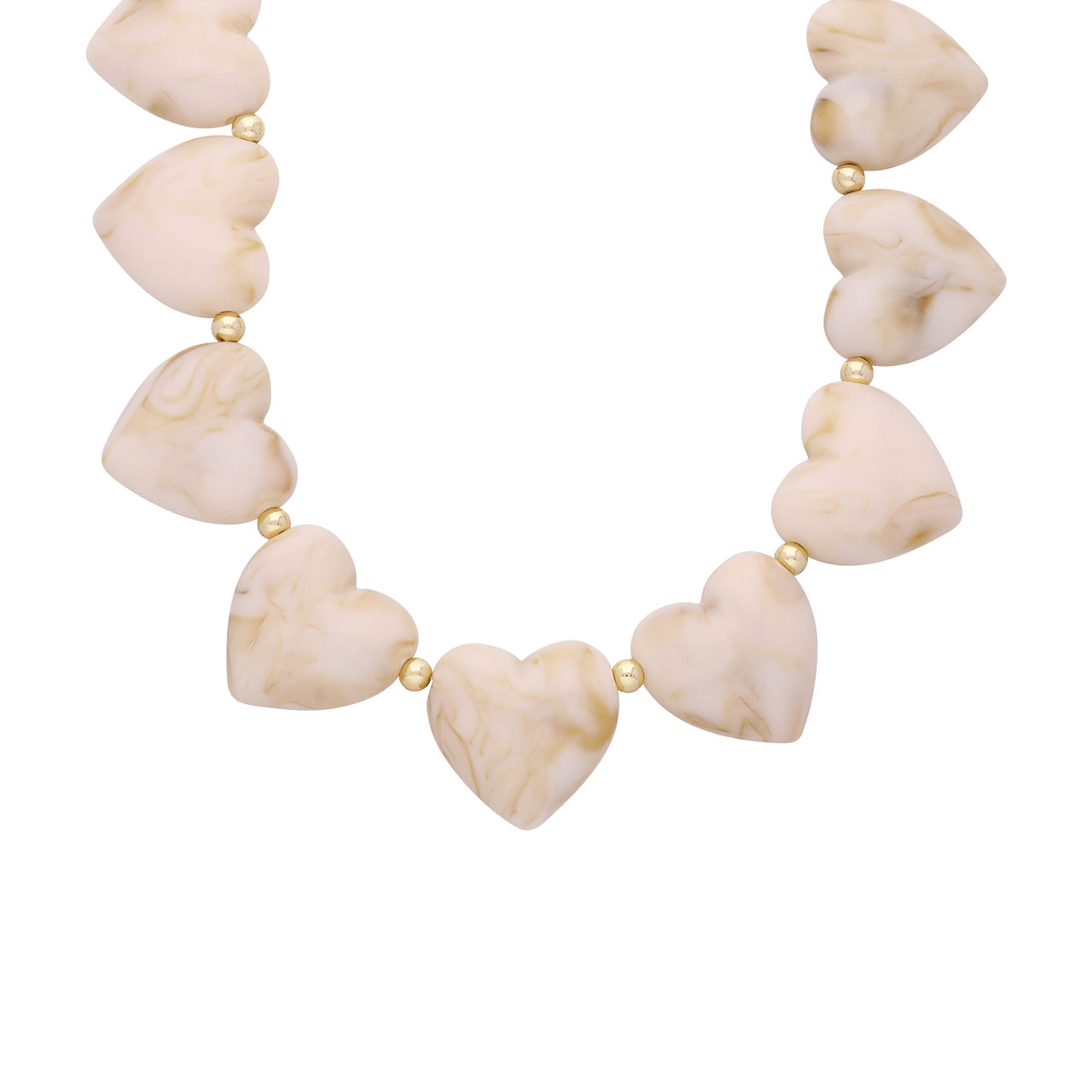 Stainless steel kralenketting hart voor dames