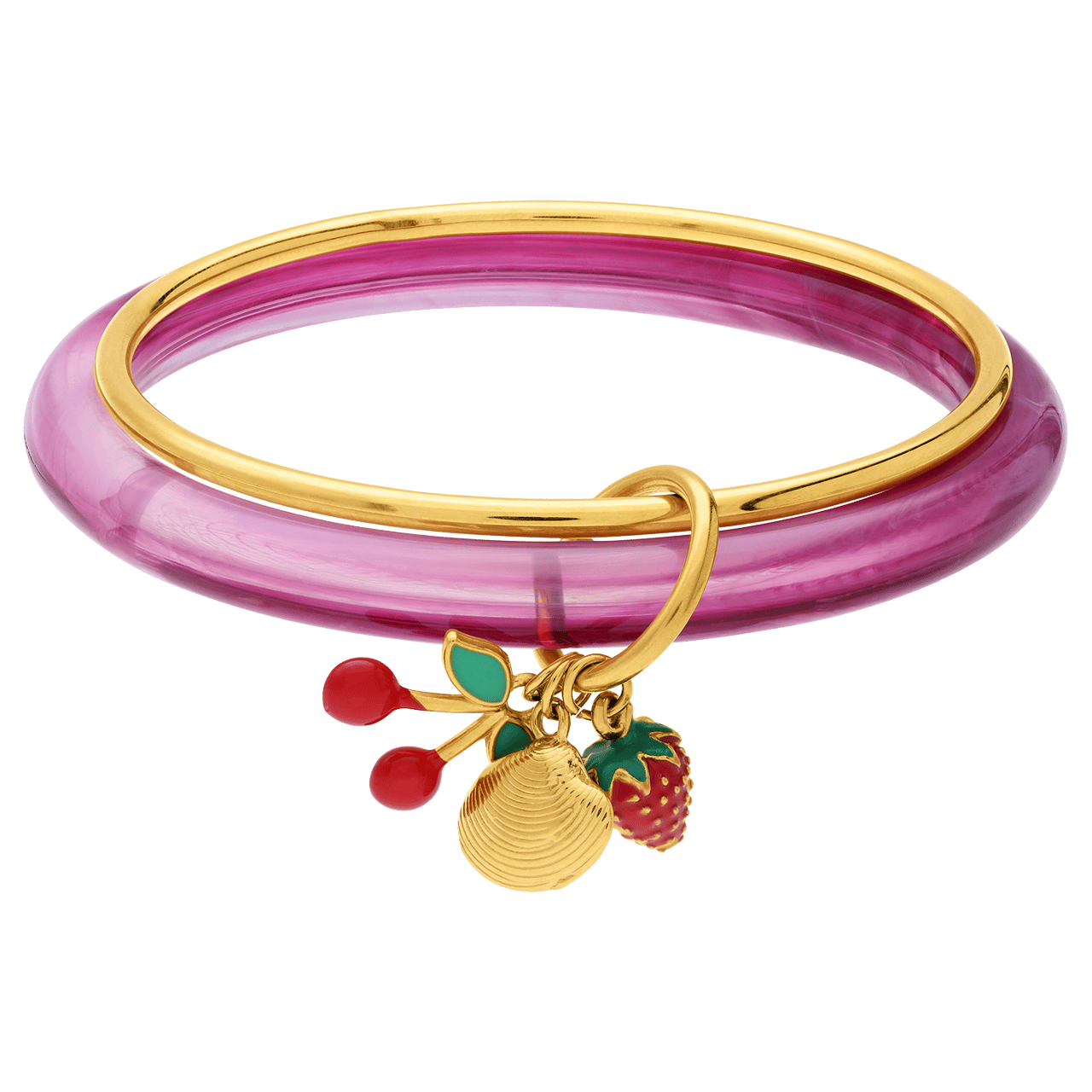 Stainless steel bangle met bedels voor dames