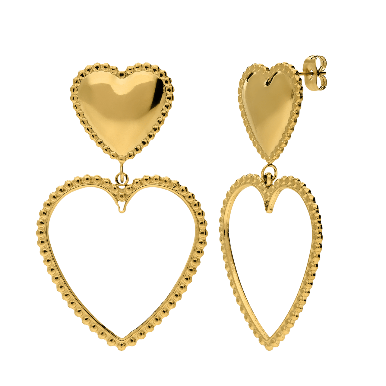 Stainless steel oorknoppen hart voor dames