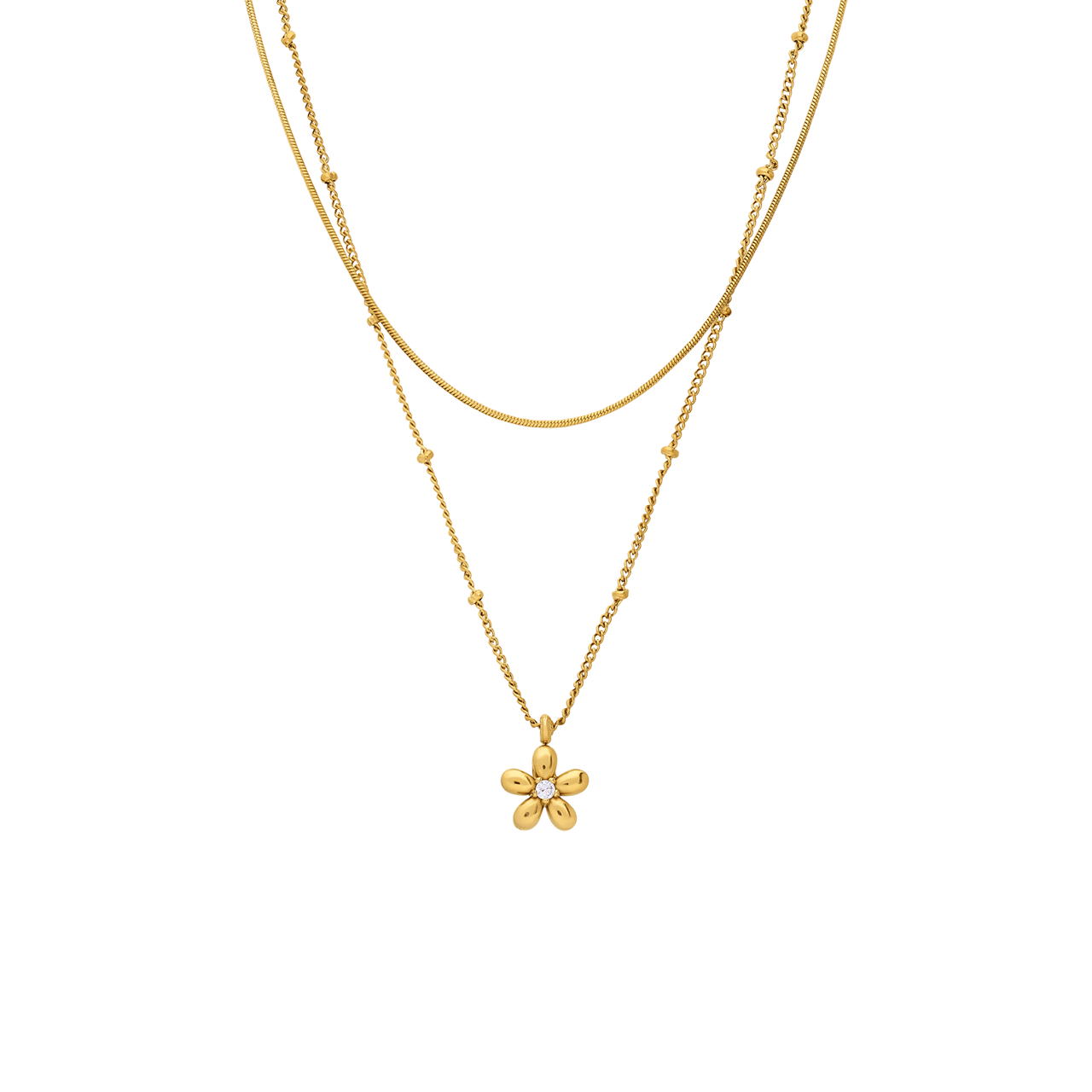 Stainless steel ketting met hanger bloem voor dames