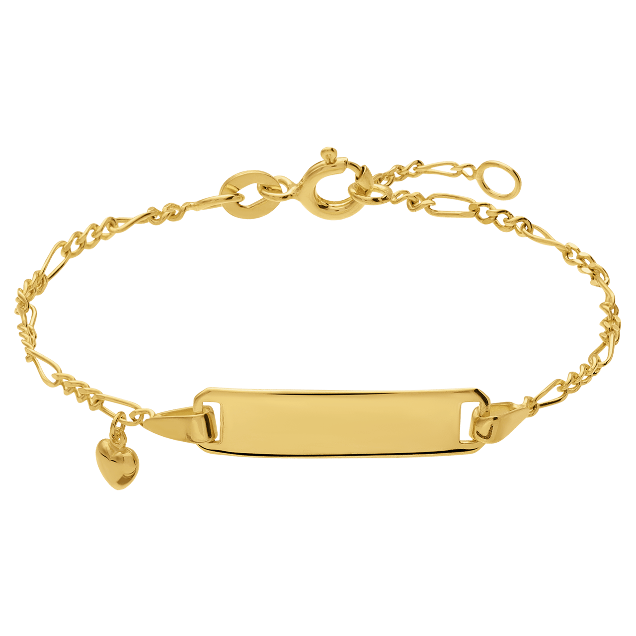 Zilveren goldplated kinderplaatarmband