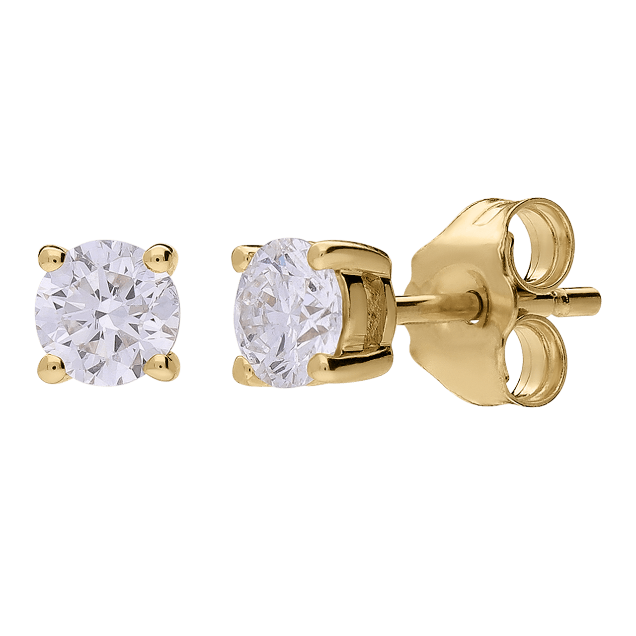 14 karaat oorknoppen met lab grown diamant 0.60ct