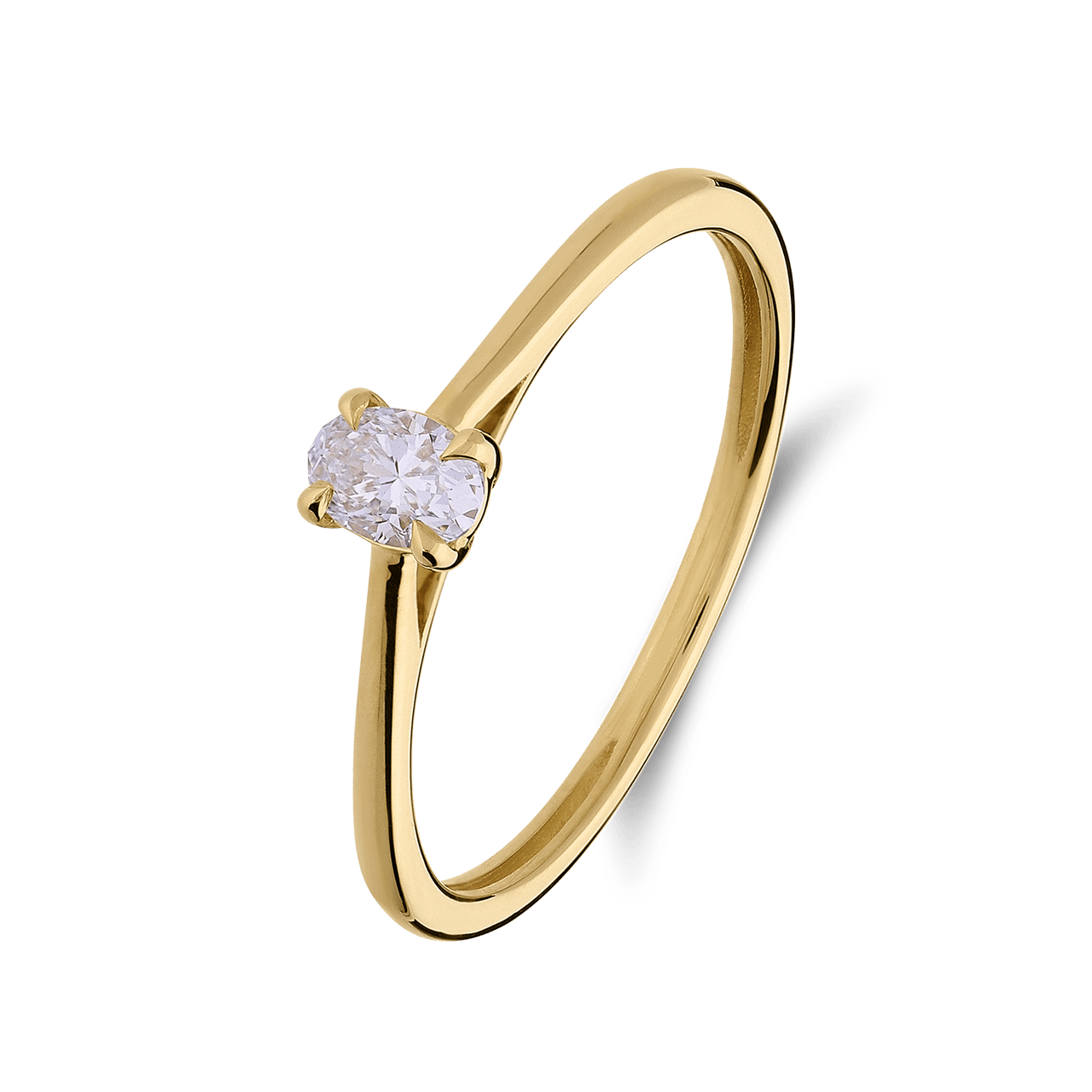 14 karaat gouden ring met lab grown diamant 0.20ct