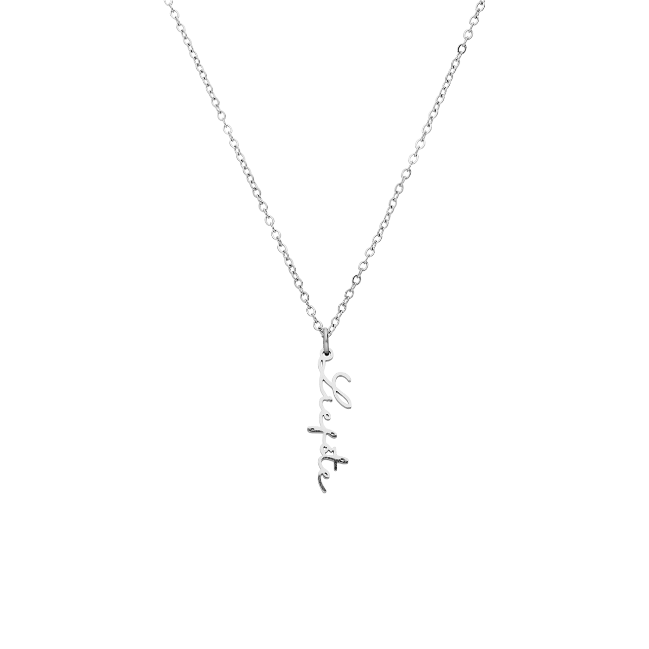 Stainless steel naamketting met hanger voor dames