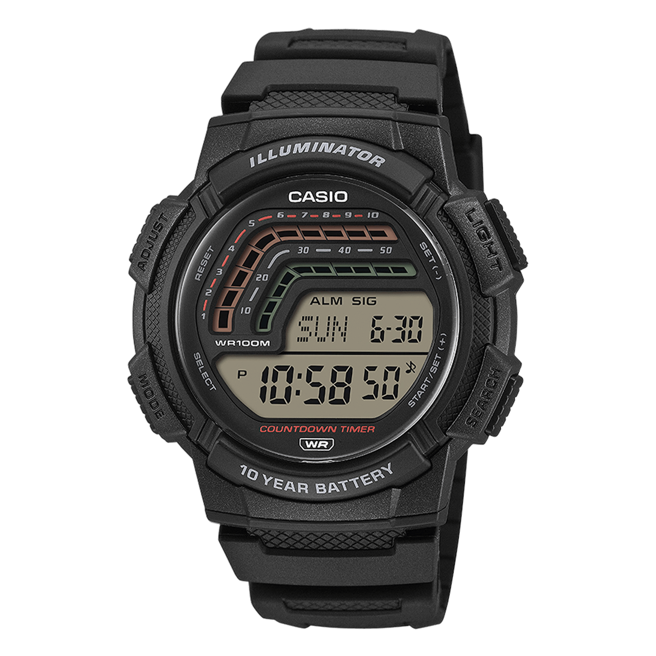 Casio Digitaal Heren Horloge Zwart WS-1800-1AVEF