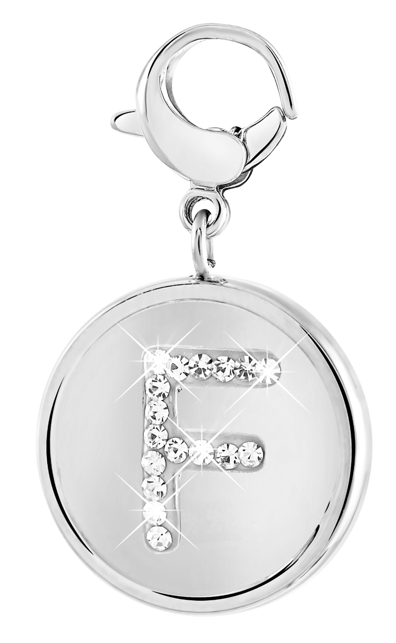 Gerecycleerd just.d stalen hanger letter met kristal