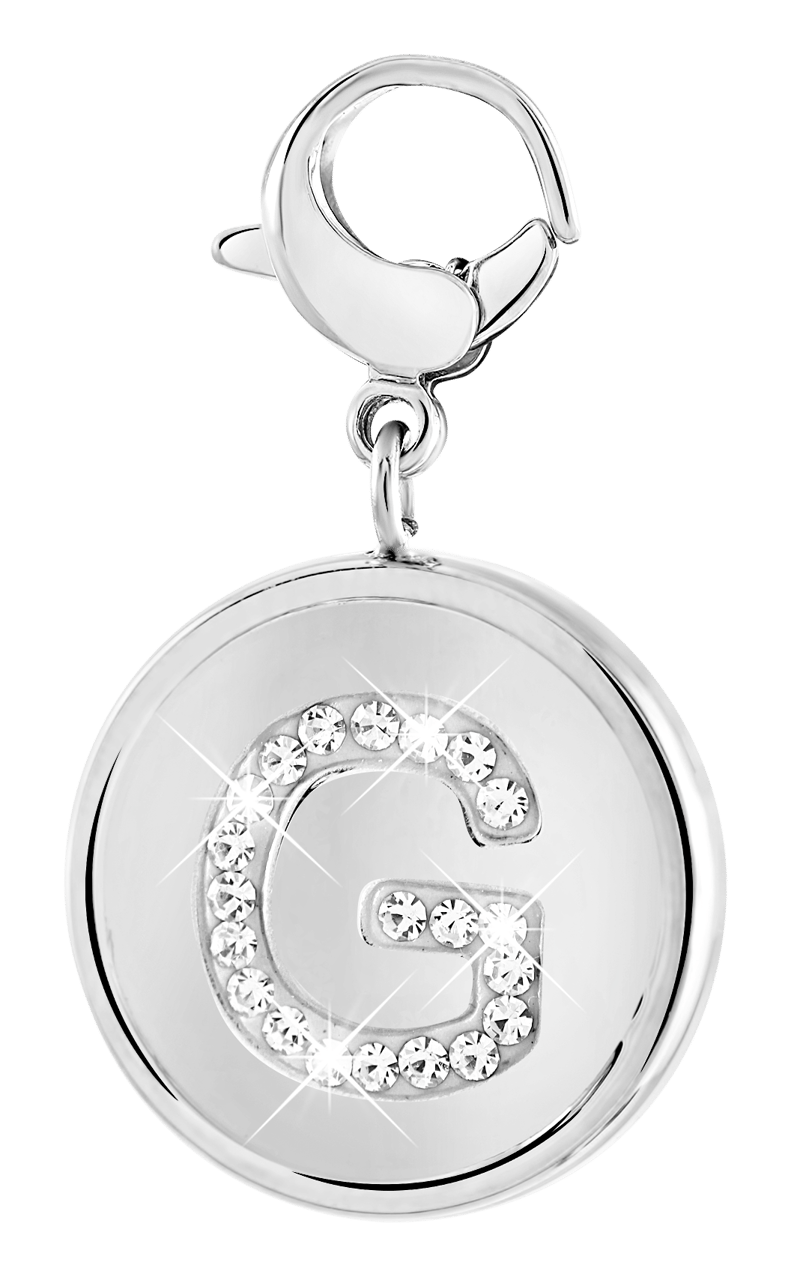 Gerecycleerd just.d stalen hanger letter met kristal