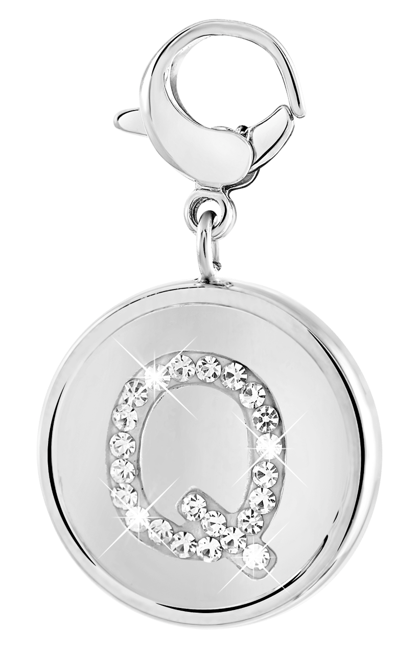 Gerecycled just.d stainless steel hanger letter met kristal