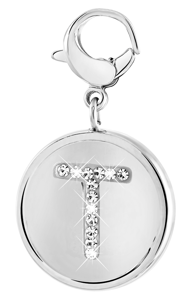 Gerecycleerd just.d stalen hanger letter met kristal