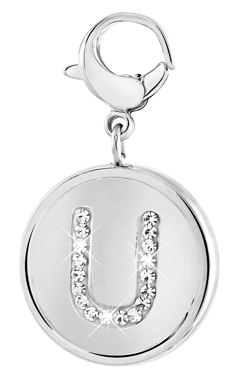 Gerecycleerd just.d stalen hanger letter met kristal