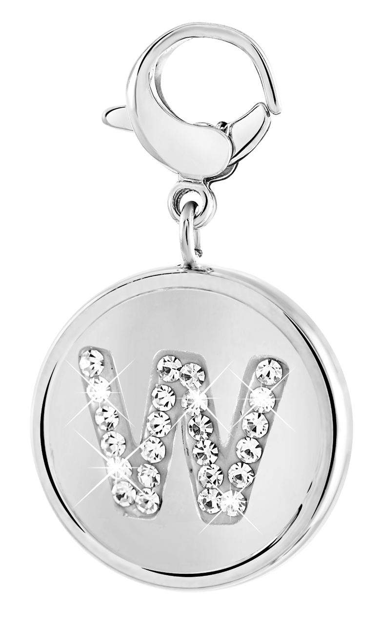 Gerecycled just.d stalen hanger letter met kristal