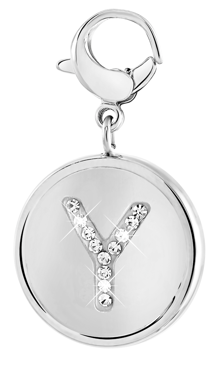 Gerecycleerd just.d stalen hanger letter met kristal