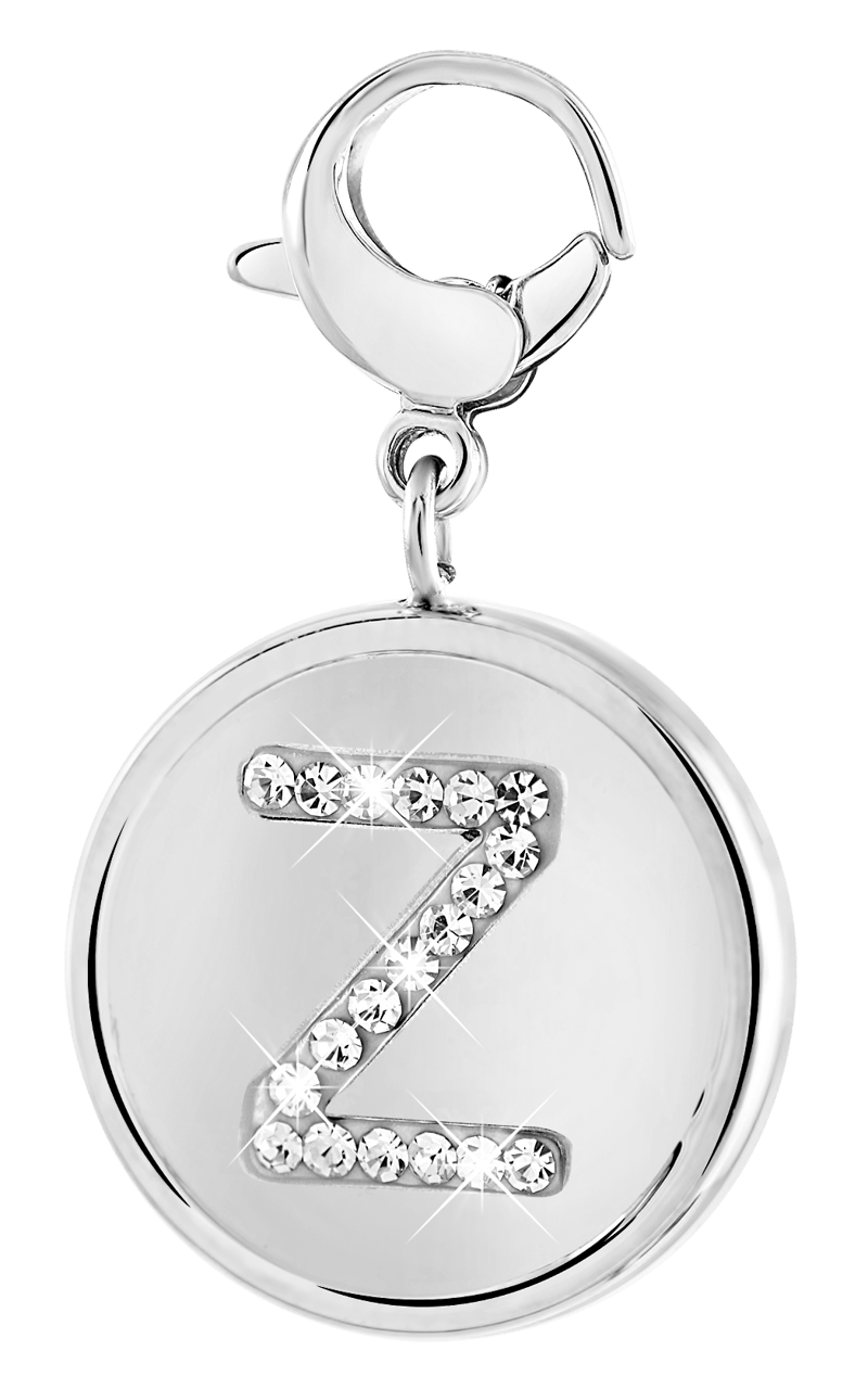 Gerecycleerd just.d stainless steel hanger letter met kristal