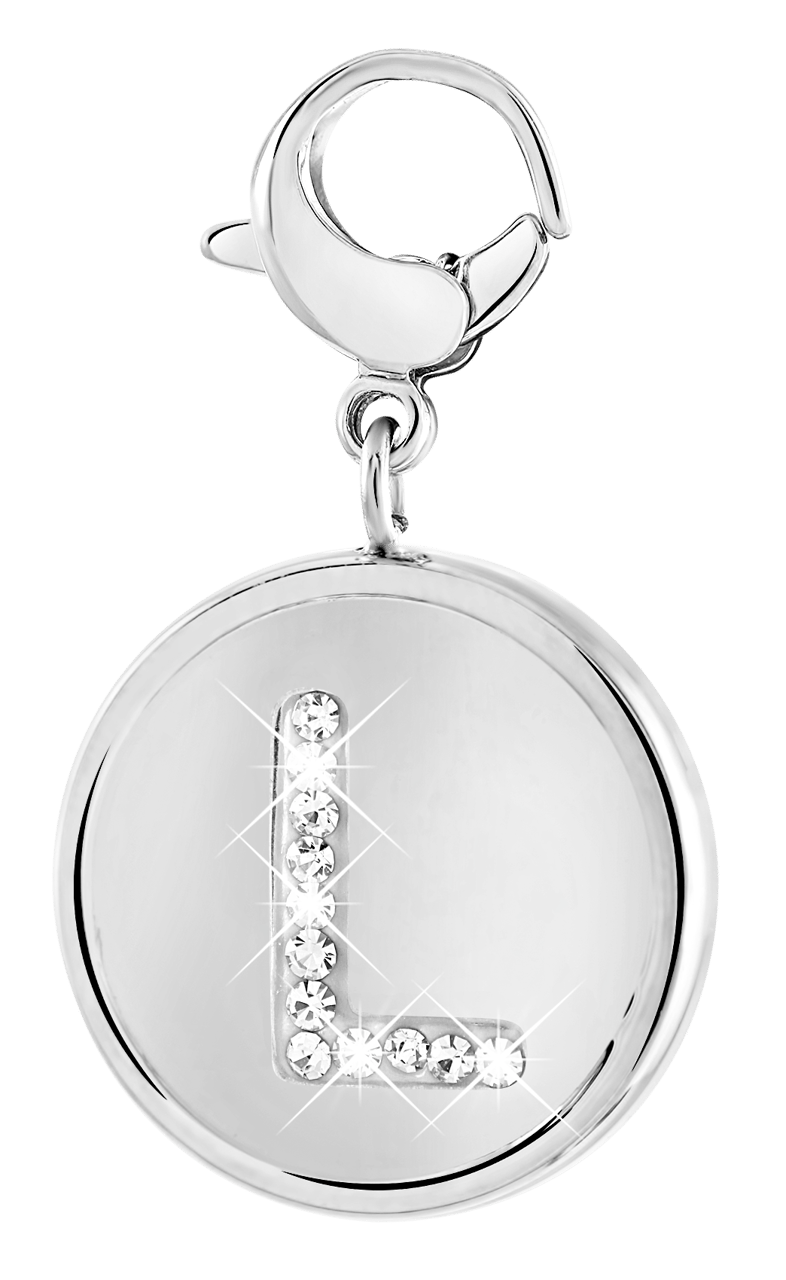 Gerecycleerd just.d stalen hanger letter met kristal