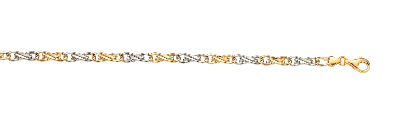 14 Karaat bicolor gouden armband