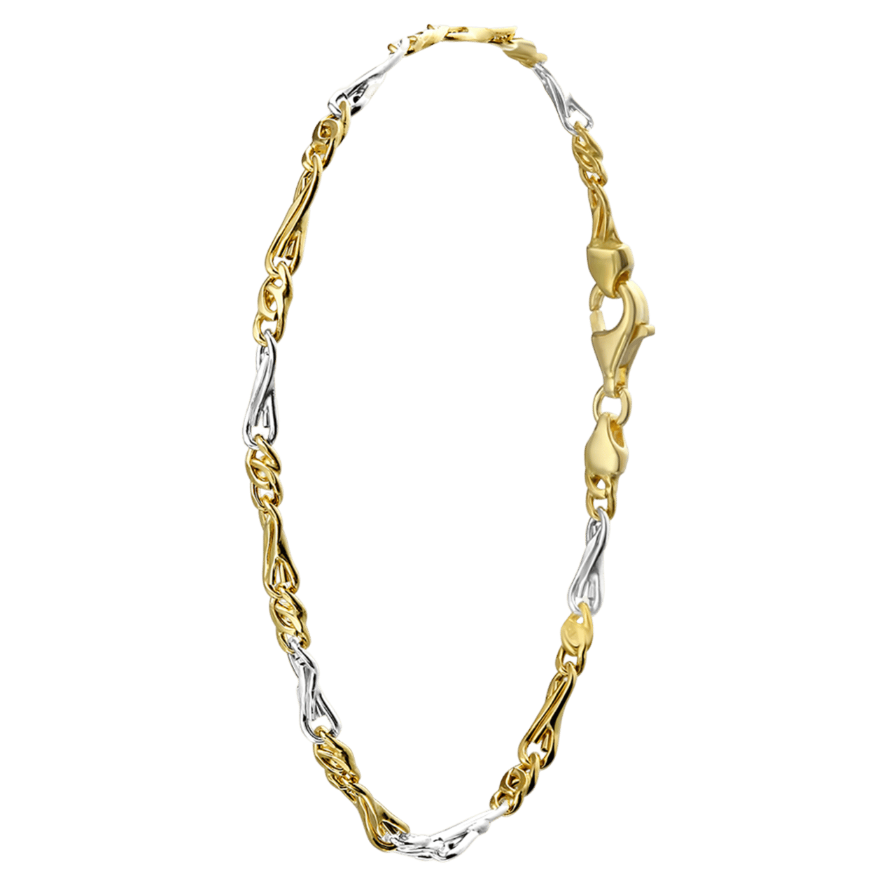 14 Karaat bicolor gouden armband schakel