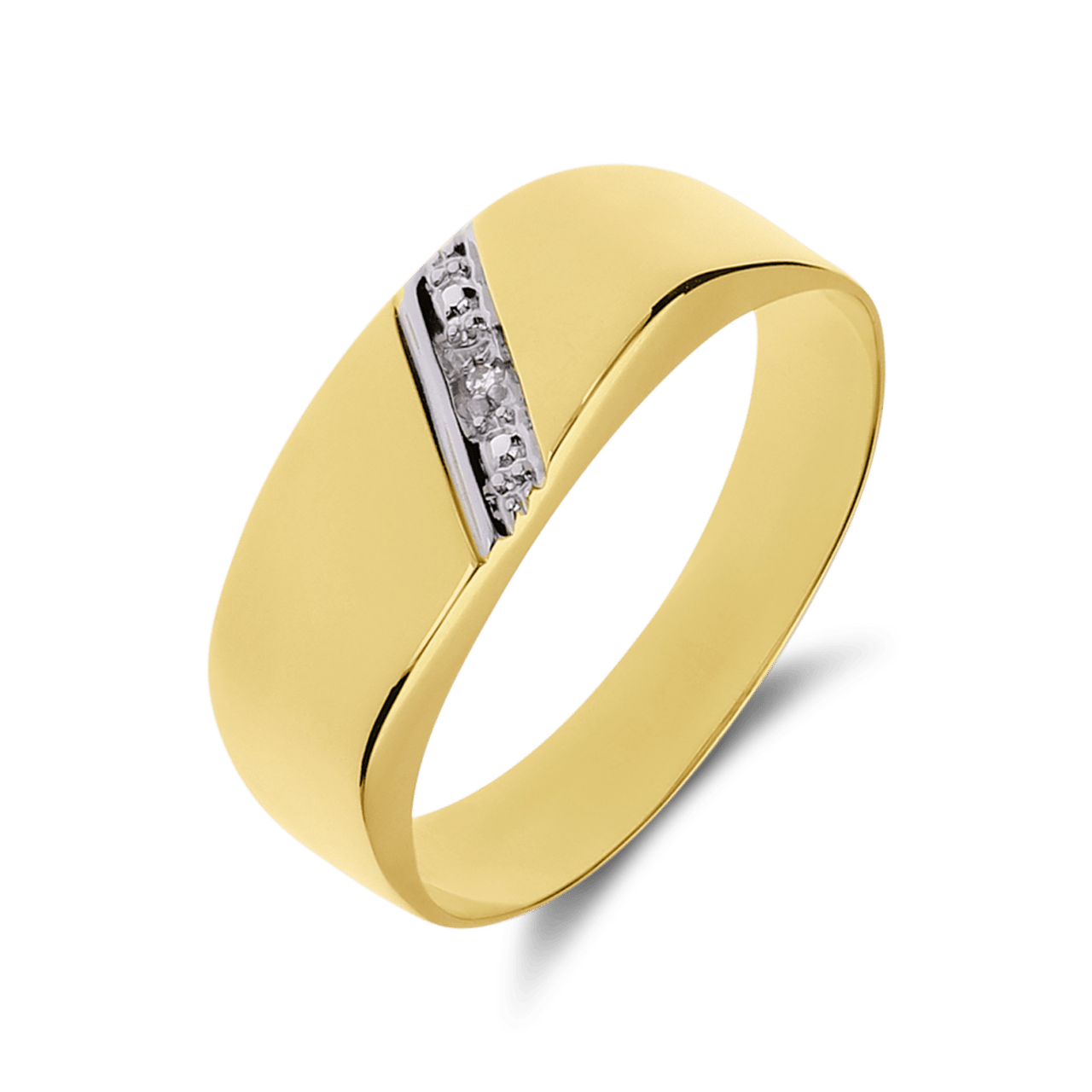 Siegelring in Gelbgold mit Diamant