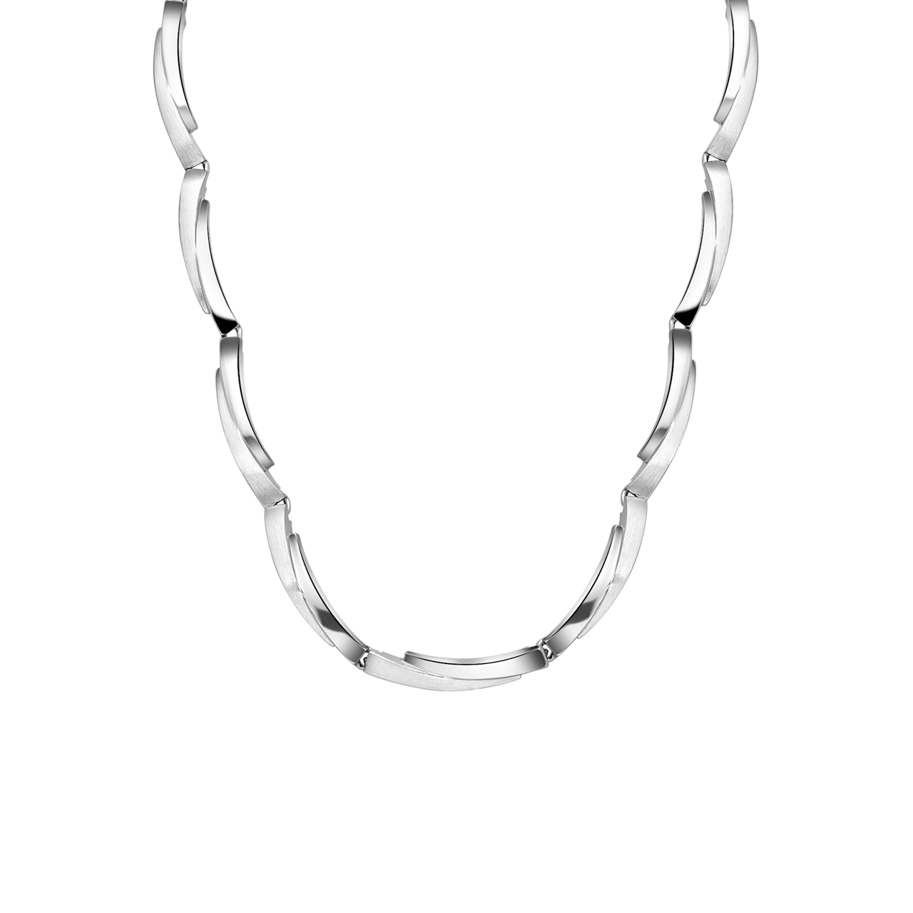 Zilveren ketting mat/glans 45 cm