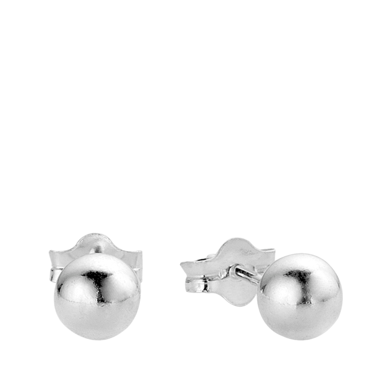 Zilveren oorbellen bol 5mm