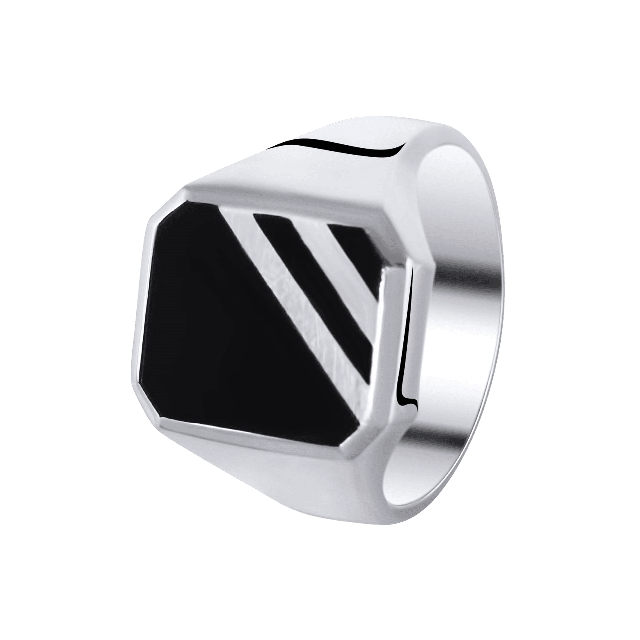 Lucardi - Zilveren herenzegelring onyx