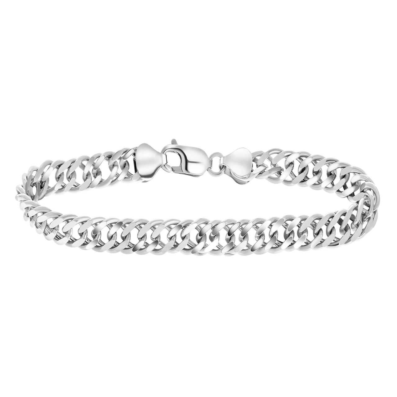 Lucardi - Gerecycled zilveren heren armband gourmetschakel