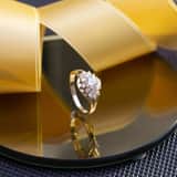14 Karaat geelgouden ring met zirkonia