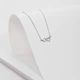 Halskette, 925 Silber, Herzchen, mit Zirkonia