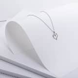 Zilveren ketting met hart zirkonia