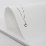 Zilveren ketting hart zirkonia voor dames