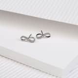 Silber, 925, Infinity-Ohrringe mit Zirkonia