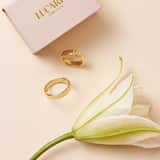 14K geelgouden trouwring diamant Pioenroos H98
