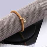 Gerecycleerd stainless steel armband mesh goldplated letter met kristal