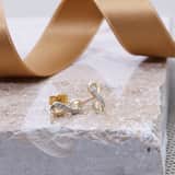 Ohrringe, 585 Gelbgold, Infinity mit 8 Diamanten