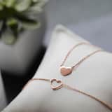 Zilveren roséplated ketting met hanger hart voor dames
