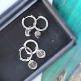 Ohrringe, 925 Silber, Herz, rhodiniert