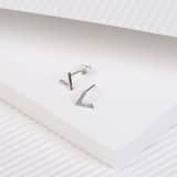 Zilveren oorknoppen rhodiumplated v voor dames