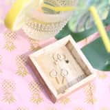 Zilveren goldplated oorringen bar voor dames