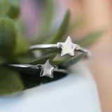 Zilveren ring rhodiumplated galaxy ster
