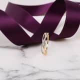 14 Karaat geelgouden ring  met 30 diamanten 0,08ct