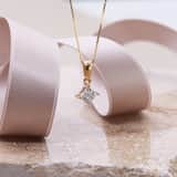 14 Karaat geelgouden ketting met diamant 0,04ct
