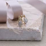 Entourage-Ohrringe, 585 Gold, mit Diamant 0,16 kt