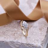 Ring, 585 Gelbgold, Entourage mit Diamant