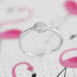 Ring, 925 Silber, rund mit Zirkonia