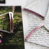 Plattenarmband, Edelstahl, Kristall in Hellrosa