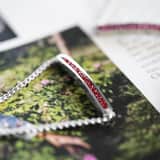 Gerecycled stainless steel plaatarmband light siam kristal