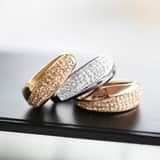 Stainless steel goldplated ring met kristal voor dames