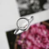Silberner Ring rhodinierter offener Kreis